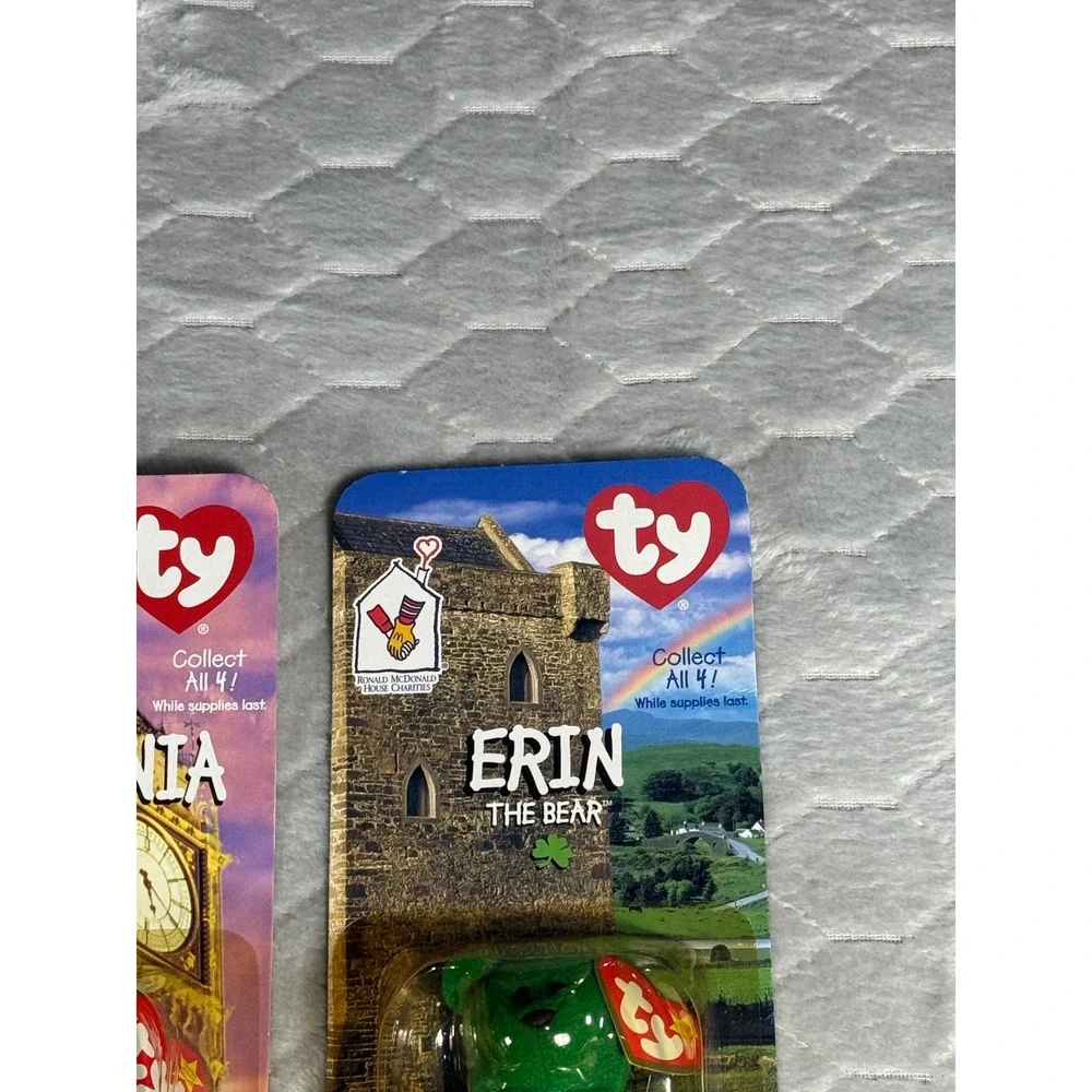 Vintage Ty McDonald's Teenie Beanie Babies Lot Britannia and Erin Bears 1999 NIP